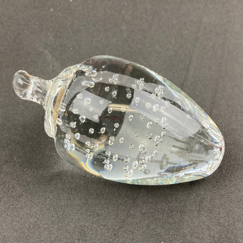 Crowning Touch VTG Clear Glass Paperweight 4”
